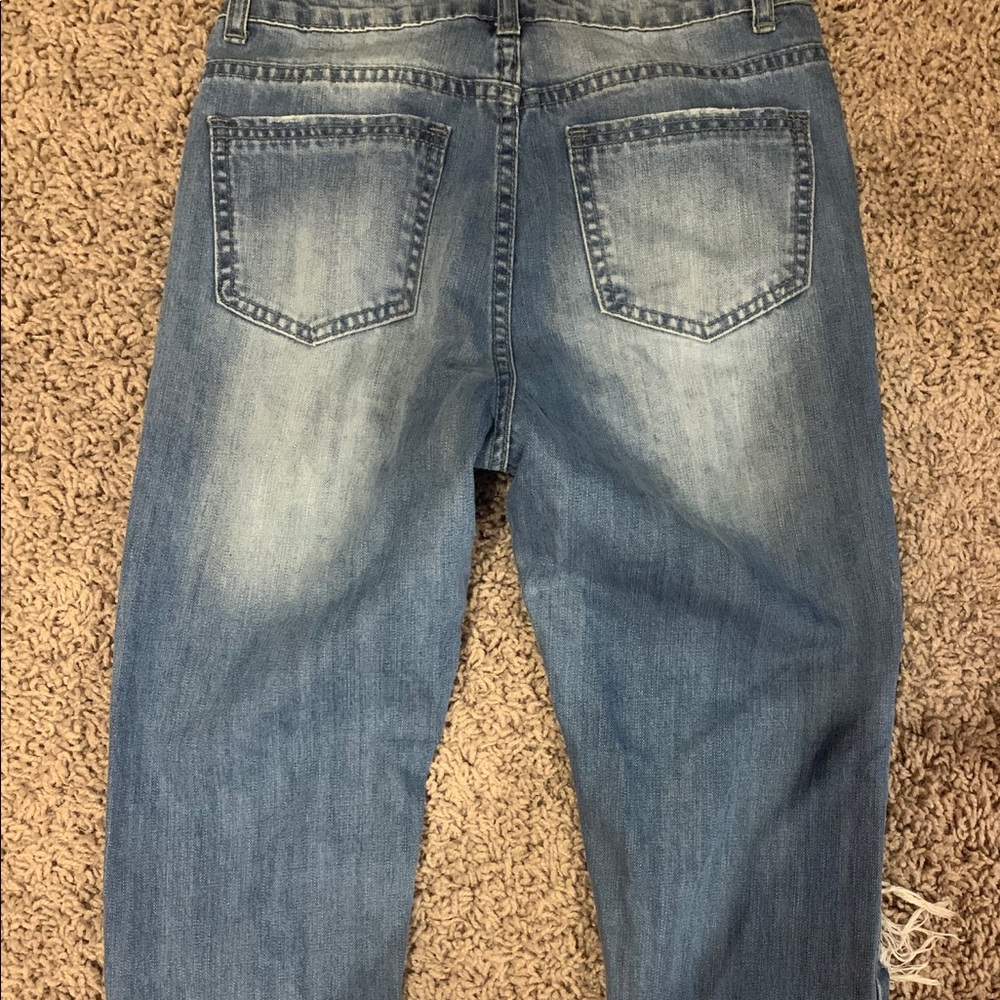 Missguided Blue Riot High Rise Ripped Jeans - Picture 3 of 3